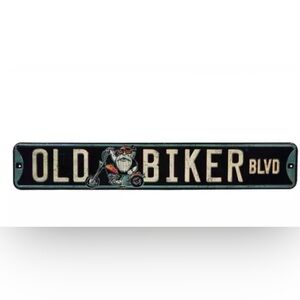 Old Biker Boulevard Metal Sign. Motorcycle, Man Cave, Sport, Garage & Fun Gift
